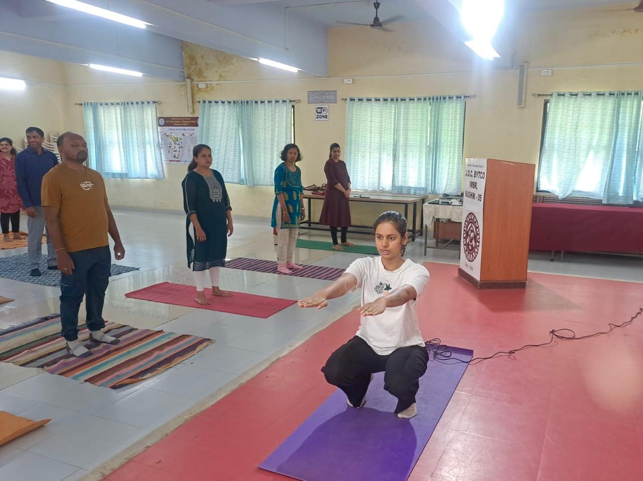 Yoga session at M.S. Gosavi Institute